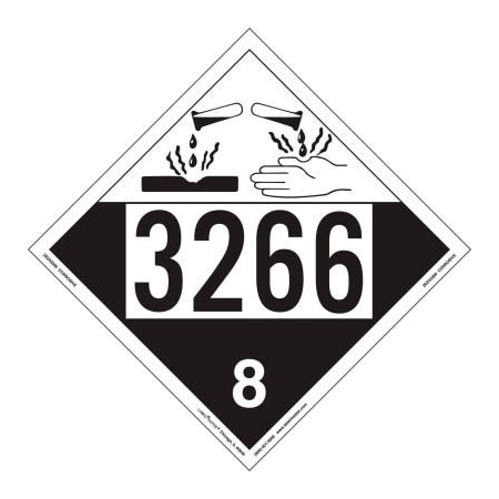 American Labelmark Co LabelMaster ZEZ43266 Corrosive Placard, UN 3266, Removable Vinyl, 25/Pack ZEZ43266
